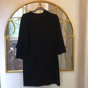 High neck layered bell sleeve LBD